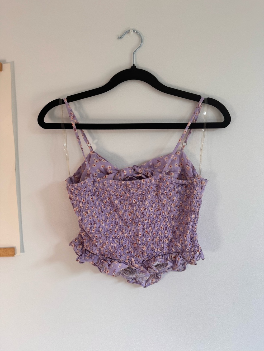 Lavender Floral Smocked Crop Top